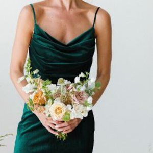 Revelry Skye Velvet Dress - Emerald Green Size 4